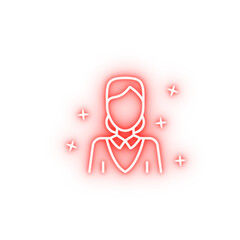 Canvas Print - Woman avatar worker neon icon