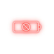 no battery neon icon