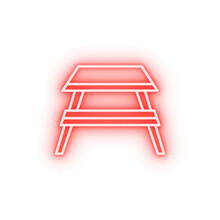 Picnic Table Neon Icon