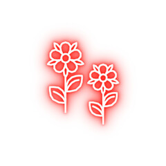 Poster - Flower plant neon icon