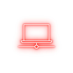 Poster - connection laptop neon icon