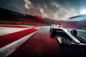 Wall Mural - Racing car before the race. 3D rendering