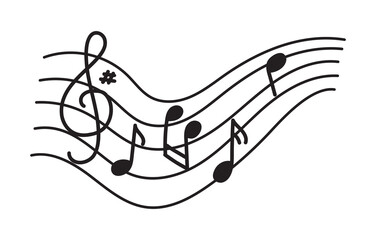 Canvas Print - Music note design element in doodle style