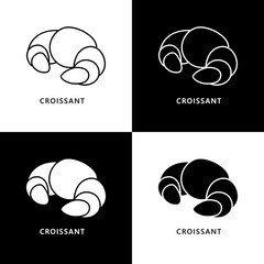 Sticker - Croissant Logo. Food and Drink Illustration. Bakery and Pastry Icon Symbol