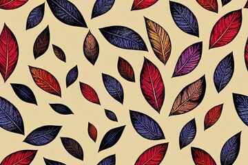 Poster - Abstract animals and leaves print seamless pattern. Colored pattern ready for textile prints. Abstract animals print seamless pattern. Colored pattern ready for textile prints.