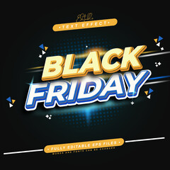 Wall Mural - editable 3d black friday text effect perfect for upcoming event  promotional tools.typhography logo