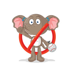 Sticker - say no to elephant mascot. cartoon vector