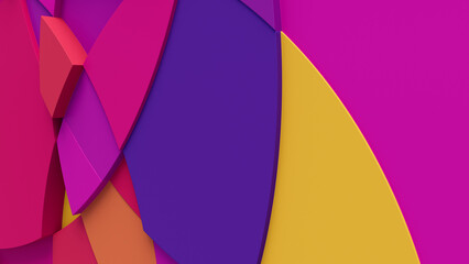 Multicolored Tech Background with a Geometric 3D Structure. Vibrant, Minimal design with Simple Futuristic Forms. 3D Render.