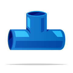 Wall Mural - Tee pipe fitting vector isolated illustration