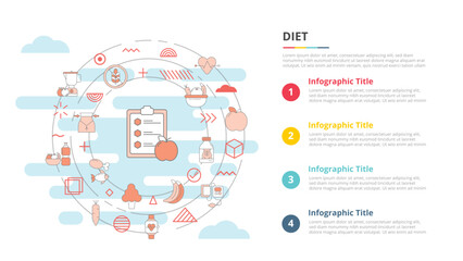 diet plan concept for infographic template banner with four point list information