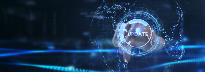 Business, Technology, Internet and network concept. Update software computer program upgrade.