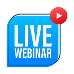 Poster - Live Webinar Button, icon, stamp logo  illustration