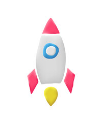 Poster - 3d Rocket vector icon. Concept for spaceship and startup. Business, space, rocket icon