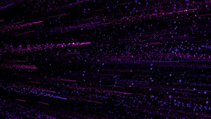 Bright multi-colored particles fill the space with jets of energy and light. Shiny colorful abstract background for bright festive decoration