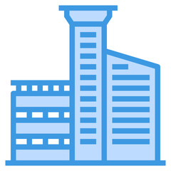 skyscraper filled outline icon