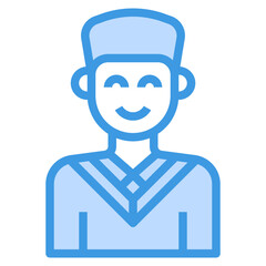 avatar blue outline icon