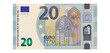 20 euro banknote - europen bill cash money isolated on white background - twenty euro