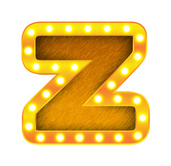 Sticker - z retro cinema light bulb sign alphabet