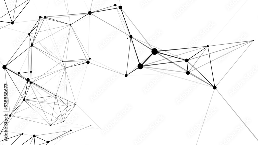 Network connection structure. Abstract white background with moving ...