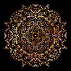 mandala art golden illustration design