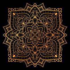 mandala art golden illustration design