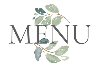 Wall Mural - Menu writing. . hand drawing isolated concept with a plant