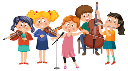 Wall Mural - Children playing musical instrument