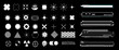 Minimal style Brutalism stars.  Contemporary forms black and white.  Vaporwave style shapes from 80s-90s. Constructor of trendy geometric postmodern figures. Vector graphic shapes set