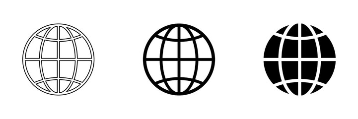 Wall Mural - earth globes icons in web design. earth globe in modern simple flat design. world maps web icons. si