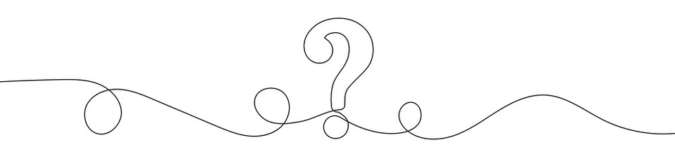 Canvas Print - question mark linear background. one continuous line drawing of question mark. vector illustration. 