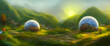 Artistic concept painting of a dome shape hotel , background illustration.