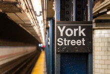 York Street Station At New York Brooklyn Subway