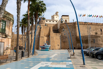 Canvas Print - Melilla Traditional Architecture in a Spanish Enclave in Africa. Melilla Shares a Border with Morocco. Spain. Africa. 