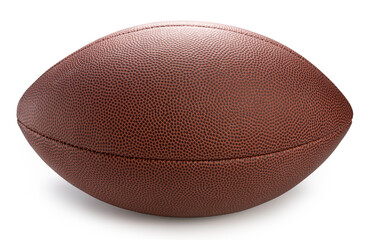 Wall Mural - Leather American football ball isolated on white background, American football ball sports equipment on white With work path.