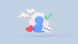 Minimal social networks user profile icon 3D render illustration