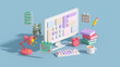 Project task management and effective time planning 3D render illustration