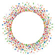Holiday background with flying confetti, Party confetti pieces and circle
