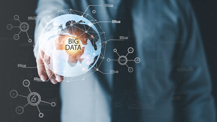 Wall Mural - digital network database technology concept, internet data connection, cloud computing,big data, cyb