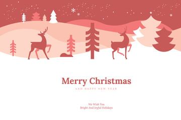Wall Mural - Merry Christmas and Happy New Year greeting card. Vector illustration concept for background, greeting card, party invitation card, website banner, social media banner, marketing material.