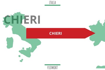 Chieri: Illustration mit dem Namen der italienischen Stadt Chieri