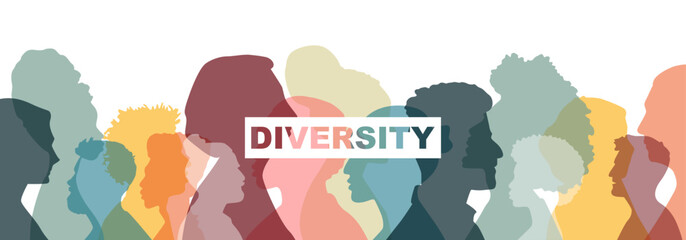 Wall Mural - Diversity. People stand side by side together. Flat vector illustration.