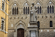 Salimbeni Square In Siena Tuscany Italy Where The Monte Dei Paschi Di Siena Bank Is Located