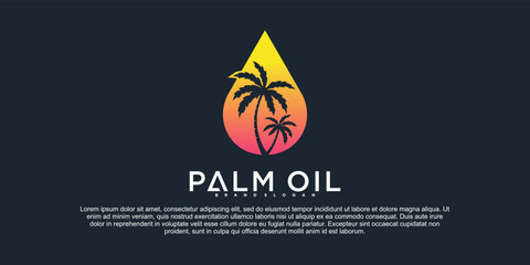 Wall Mural - Modern palm oil logo design template with luxury gradient colour Premium Vektor