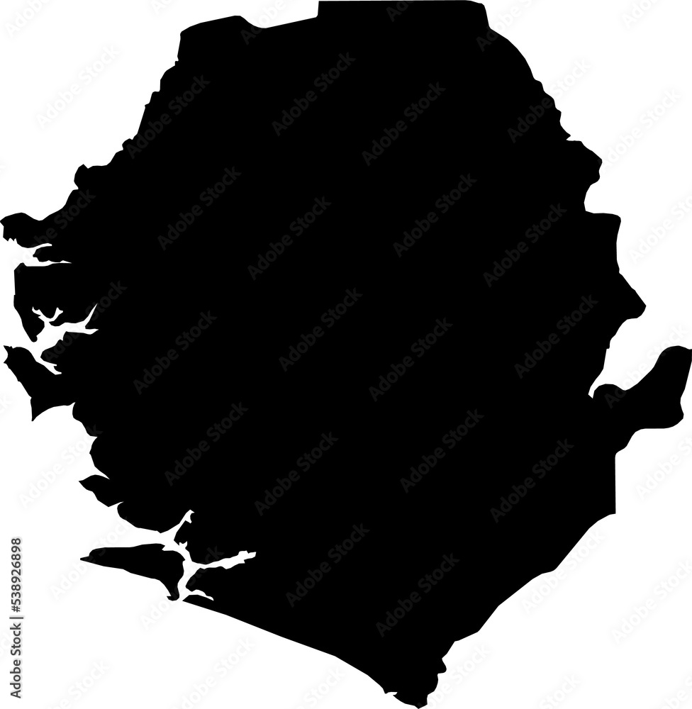 Sierra Leone Map Sierra Leonean Black Map Country National Detailed