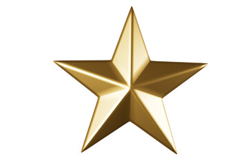 golden christmas star without background 3d render. high quality 3d illustration