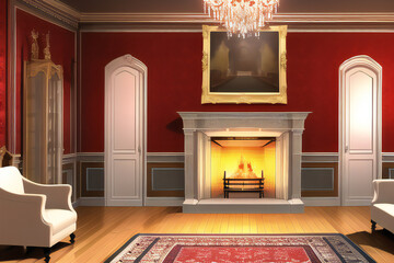 Wall Mural - Luxury Manor Fireplace With Flames