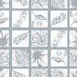 © FireFLYart - Floral seamless pattern with hand drawing wild flowers. Simple botanical design for fabrics, tile mosaic, scrapbooking.