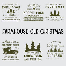 Farmhouse Christmas SVG Rustic Sign - Cut Files - Svg Dxf Png Jpg - Cricut Silhouette Farmhouse Sign - Farm Fresh Svg - Christmas Trees Svg