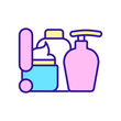 Avoid useless cosmetic products RGB color icon. Skin damage. Beauty and healthcare. Skincare routine. Isolated raster illustration. Simple filled line drawing