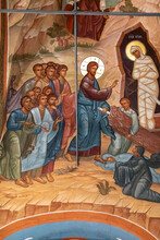 Resurrection Of Lazarus. Fresco